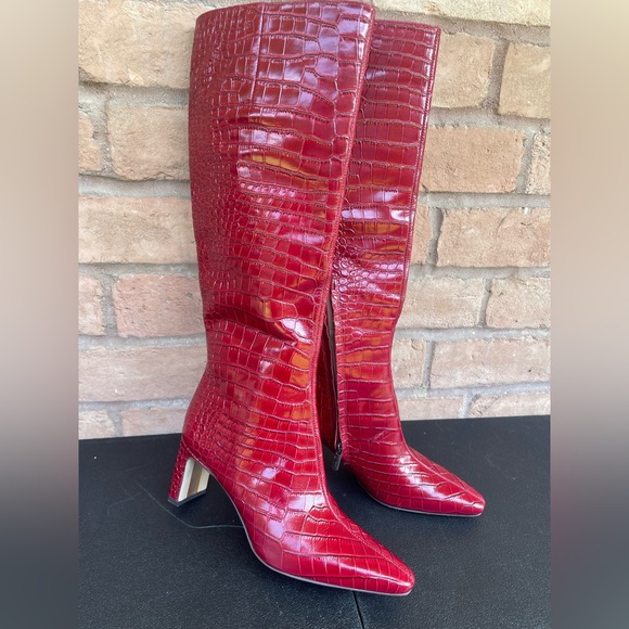 Sam Edelman Women's Sylvia Red Knee High Boot Size 8 - Picture 1 of 7